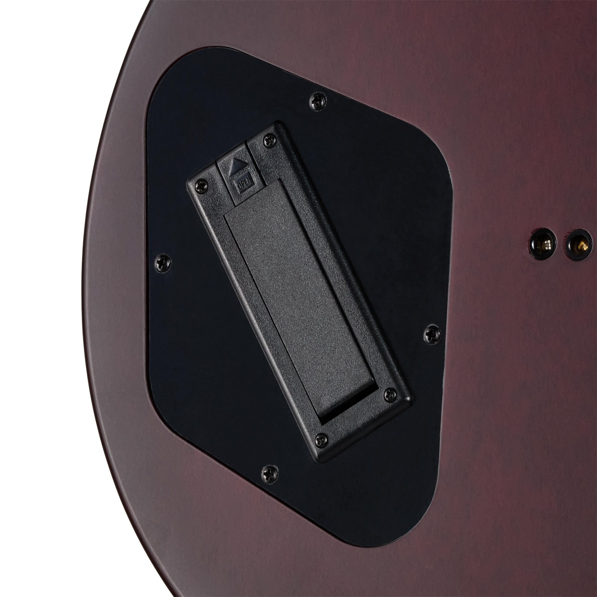 E-Gitarre, Bordeauxrot, Batteriefach, Klinkenbuchsen, Elektronikfach